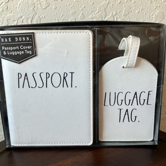 Rae Dunn: White Passport Cover & Luggage tags- new in box - Picture 1 of 16
